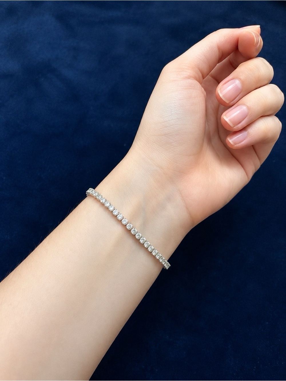 Moissanite Tennis Bracelet 3mm, Hearts & Arrows Cut – 925 Sterling Silver